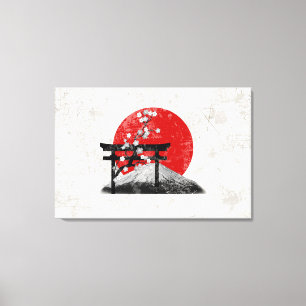 Vlag en symbolen van Japan ID153 Canvas Afdruk