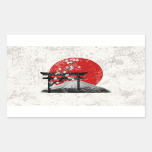 Vlag en symbolen van Japan ID153 Rechthoekige Sticker