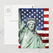 VLAG EN VRIJHEID VAN DE VS BRIEFKAART (Voorkant / Achterkant)