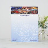 Vlag en vuurwerk van de Verenigde Staten Persoonlijk Briefhoofd (Staand voorkant)