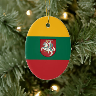 Vlag en wapen van Litouwen Keramisch Ornament