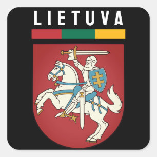Vlag en wapen van Litouwen Vierkante Sticker