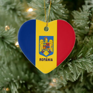 Vlag en wapen van Roemenië Keramisch Ornament