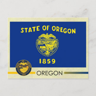 Vlag en zegel van de Oregon-staat Briefkaart