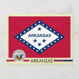 Vlag en zegel van de staat Arkansas Briefkaart