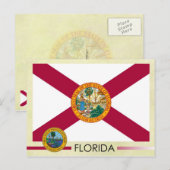 Vlag en zegel van de staat Florida Briefkaart (Voorkant / Achterkant)
