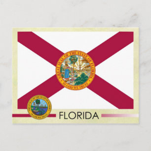 Vlag en zegel van de staat Florida Briefkaart