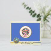 vlag en zegel van de staat Minnesota Briefkaart (Staand voorkant)