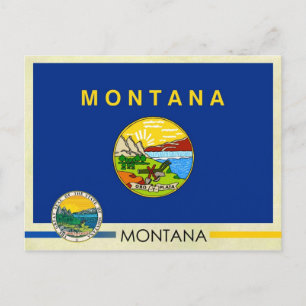 Vlag en zegel van de staat Montana Briefkaart