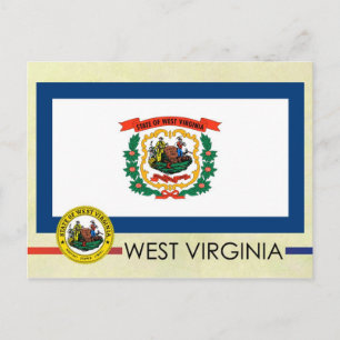 Vlag en zegel van de staat West Virginia Briefkaart