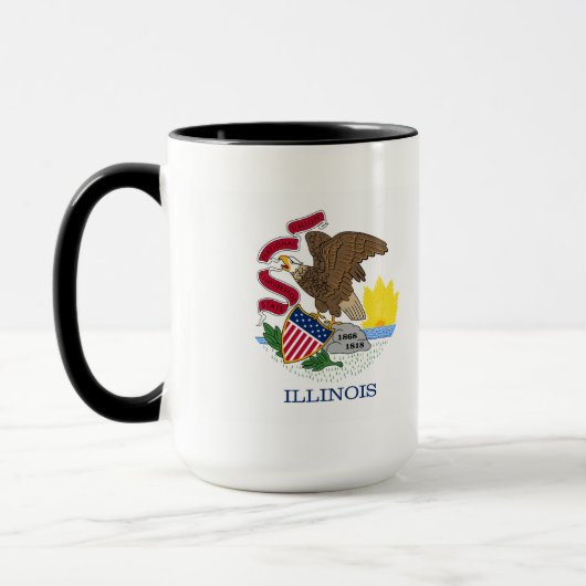 Vlag en zegel van Illinois Mok (Links)