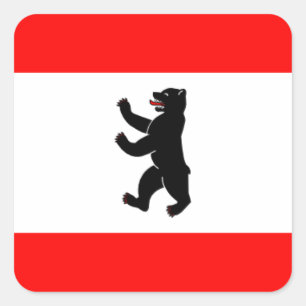 Vlag Fahne Berlijn Duitsland Vierkante Sticker