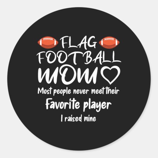 Vlag Football mama Ronde Sticker (Voorkant)