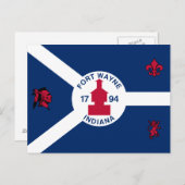 Vlag Fort Wayne, Indiana Briefkaart (Voorkant / Achterkant)