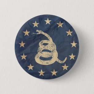 Vlag Gadsden en US 1776 Ronde Button 5,7 Cm