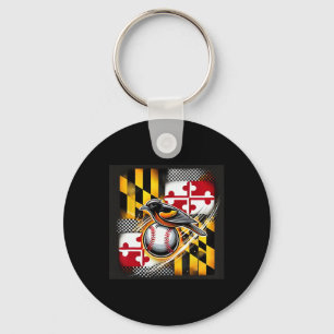 Vlag-geïnspireerd ontwerp met Oriole en Sell Sleutelhanger