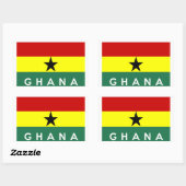 vlag ghana naam rechthoekige sticker (Vel)
