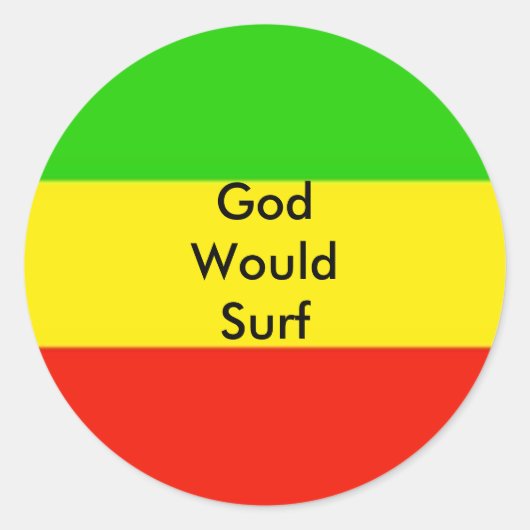 vlag, GodZouSurf Ronde Sticker (Voorkant)
