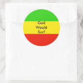vlag, GodZouSurf Ronde Sticker (Tas)