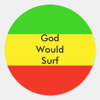 vlag, GodZouSurf Ronde Sticker