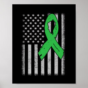 Vlag Groen Familie Lint Nierziekte Bewustzijn Poster