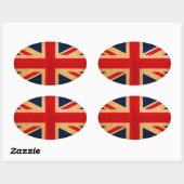 Vlag Groot-Brittannië Ovale Sticker (Vel)