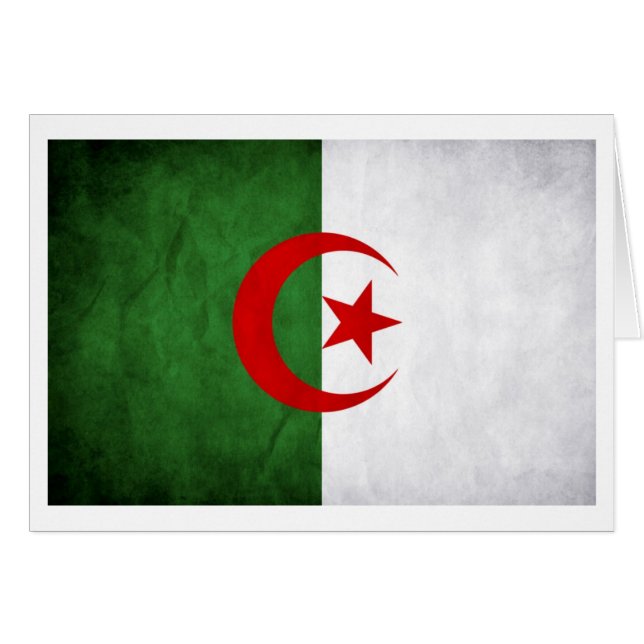 Vlag Grunge Algerije (Voorkant Horizontaal)
