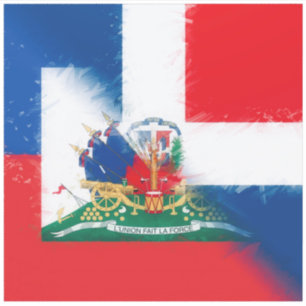 vlag Haïti Dominicaanse Republiek   Hispaniola DR  Sticker