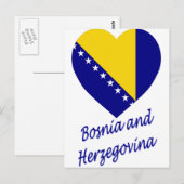 Vlag hart Bosnië en Herzegovina Briefkaart (Voorkant / Achterkant)