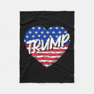 Vlag Hart Liefde Trump Fleece Deken