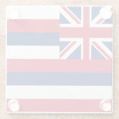 Vlag Hawaii Glazen Onderzetter (Achterkant)