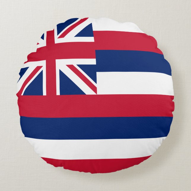 Vlag Hawaii Rond Kussen (Voorkant)