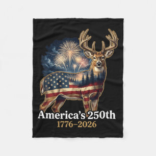 Vlag Herten 250 Jaar 1776-2026 Patriottische VS Fleece Deken