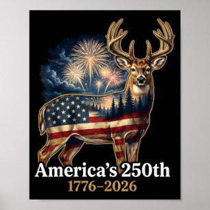 Vlag Herten 250 Jaar 1776-2026 Patriottische VS Poster