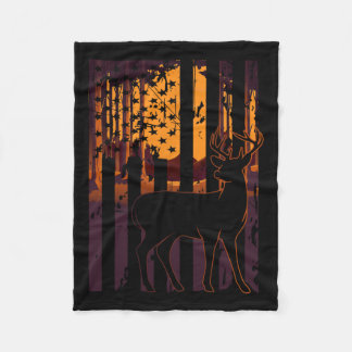 Vlag Herten Jagen Ondergaande Zon Grappige Bow Hun Fleece Deken