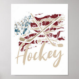 Vlag Hockey van de juli Patriottische Sport Lover Poster