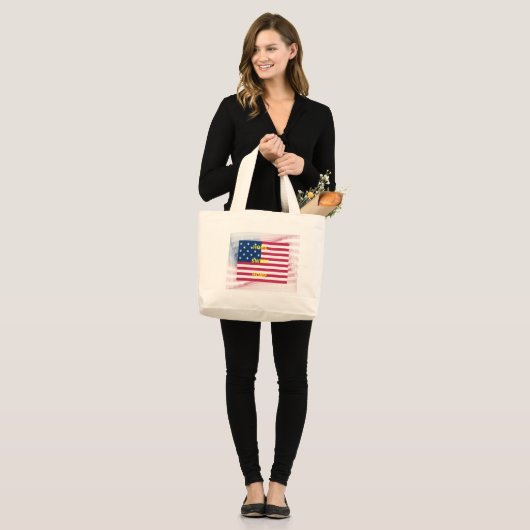Vlag "Home Sweet Home" Kunstdruk Grote Tote Bag (Voorkant (model))