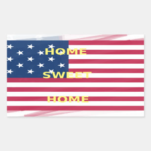 Vlag "Home Sweet Home" Kunstdruk Rechthoekige Sticker