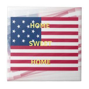 Vlag "Home Sweet Home" Kunstdruk Tegeltje
