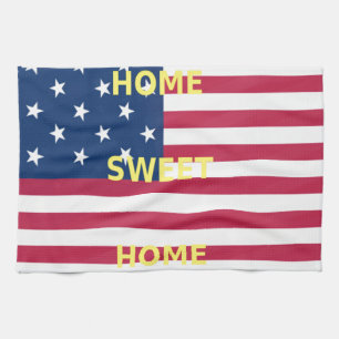 Vlag "Home Sweet Home" Kunstdruk Theedoek