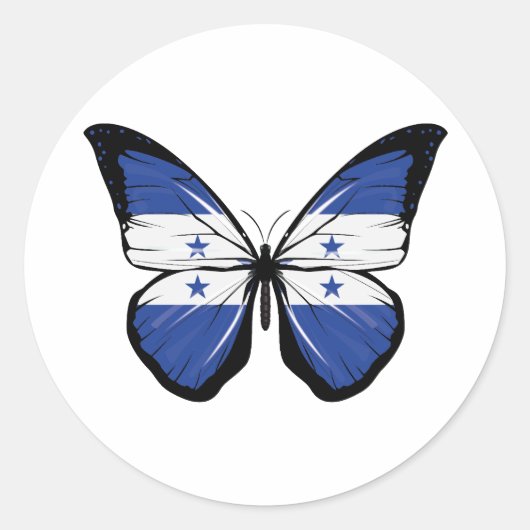 Vlag Honduras Butterfly Ronde Sticker (Voorkant)