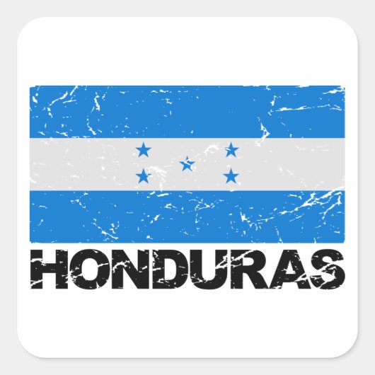  vlag Honduras Vierkante Sticker (Voorkant)