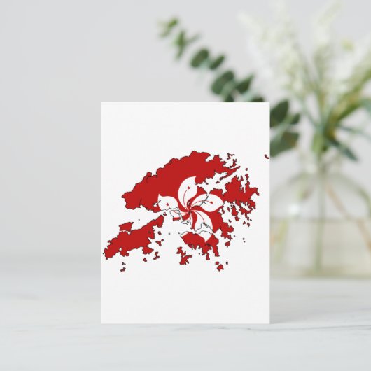 vlag Hongkong Briefkaart (Staand voorkant)