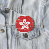  vlag Hongkong Ronde Button 7,6 Cm (In situ)