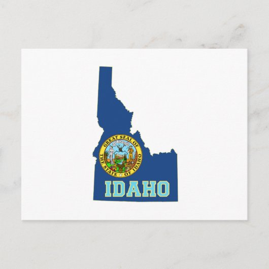 Vlag Idaho Map Shaped State Briefkaart (Voorkant)