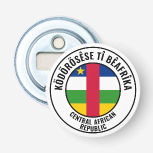 Vlag in de Centraal-Afrikaanse Republiek Button Flesopener