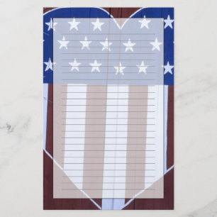 Vlag in hartvorm, geschilderd op schuur na 9-11. briefpapier