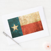 Vlag in Texas, gescoffed en versleten Rechthoekige Sticker (Envelop)