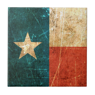 Vlag in Texas, gescoffed en versleten Tegeltje