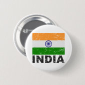  vlag India Ronde Button 5,7 Cm (Voorkant /achterkant)